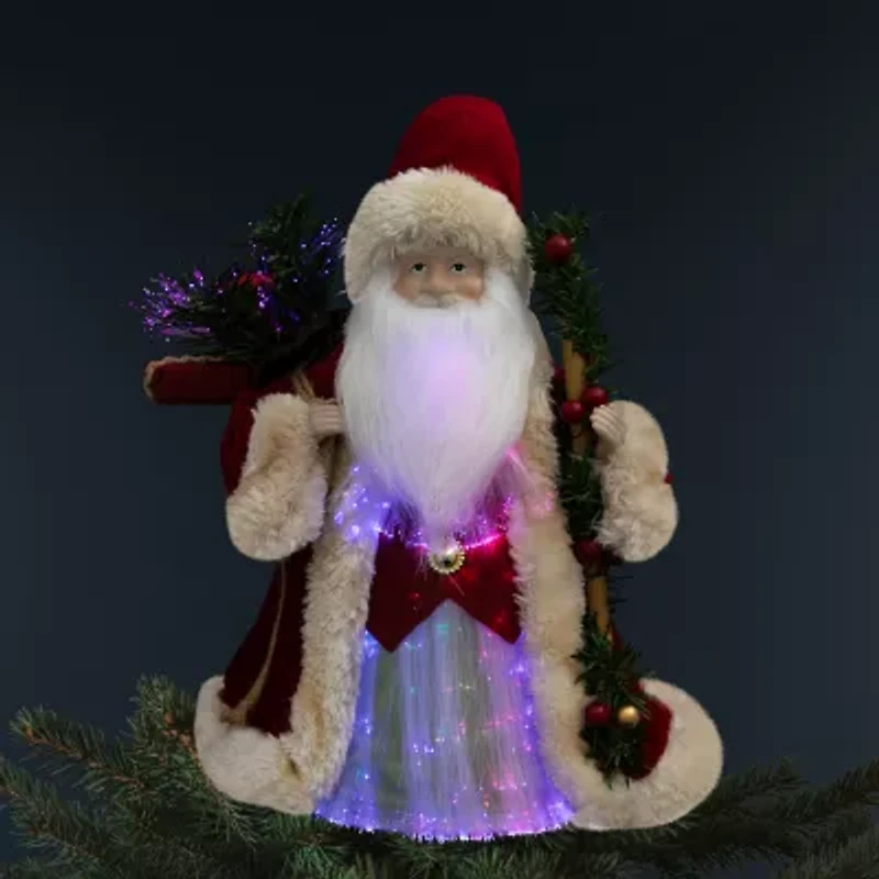 Northlight Lighted Color-Changing Fiber Optic Santa Claus - 12in Christmas Tree Topper