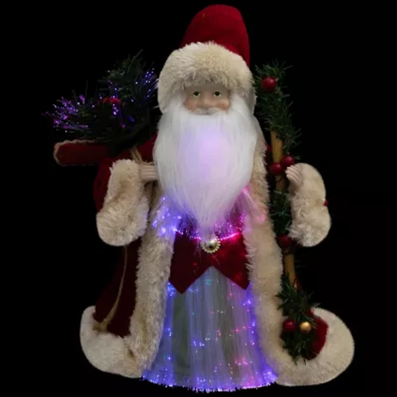 Northlight Lighted Color-Changing Fiber Optic Santa Claus - 12in Christmas Tree Topper