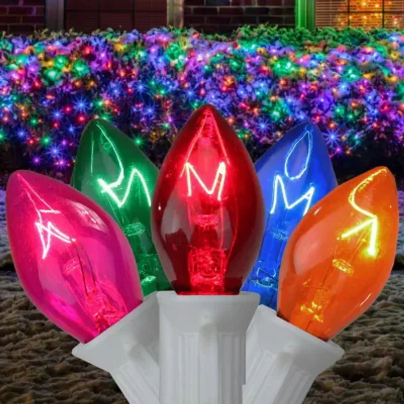 Northlight 25 Count Multi Color C7 24ft White Wire String Lights