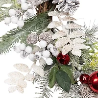 Northlight Frosted Pinecones And Berries - 24in - Unlit Wreath