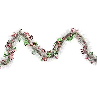 Northlight 12ft Ho Ho Ho Wrapped Tinsel Christmas Indoor Garland