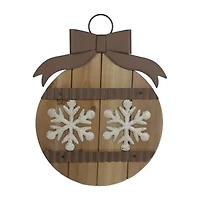 Northlight 16in Rustic Brown Snowflakes Ornament Wall Sign