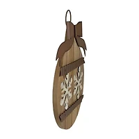 Northlight 16in Rustic Brown Snowflakes Ornament Wall Sign