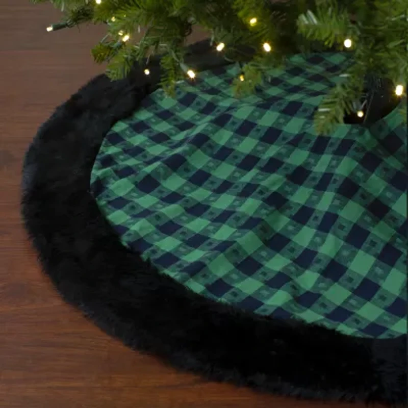 Northlight 48in Green And Black Plaid Indoor Tree Skirt