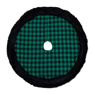 Northlight 48in Green And Black Plaid Indoor Tree Skirt