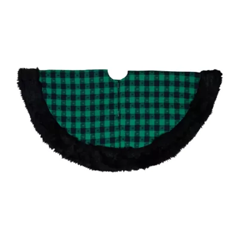 Northlight 48in Green And Black Plaid Indoor Tree Skirt