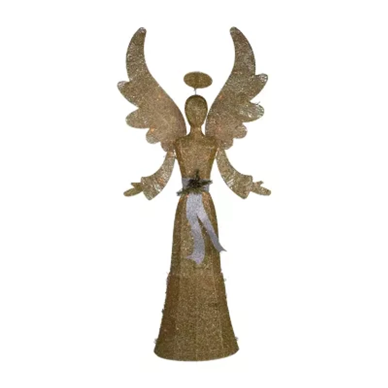 Northlight Lighted Golden Angel - 68in - Clear Lights Christmas Yard Art