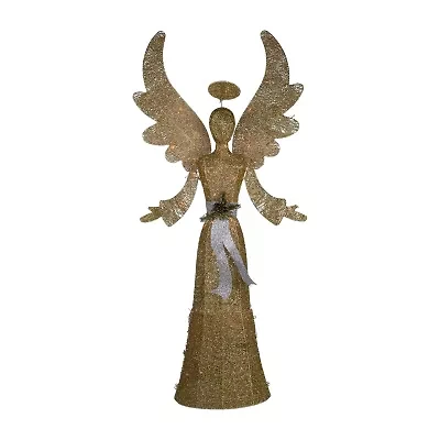 Northlight Lighted Golden Angel - 68in - Clear Lights Christmas Yard Art