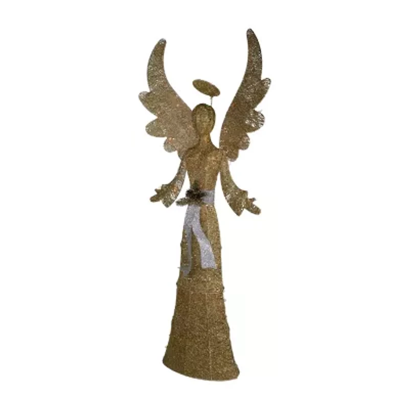 Northlight Lighted Golden Angel - 68in - Clear Lights Christmas Yard Art