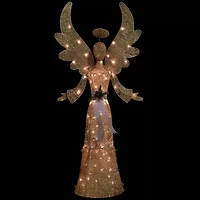Northlight Lighted Golden Angel - 68in - Clear Lights Christmas Yard Art