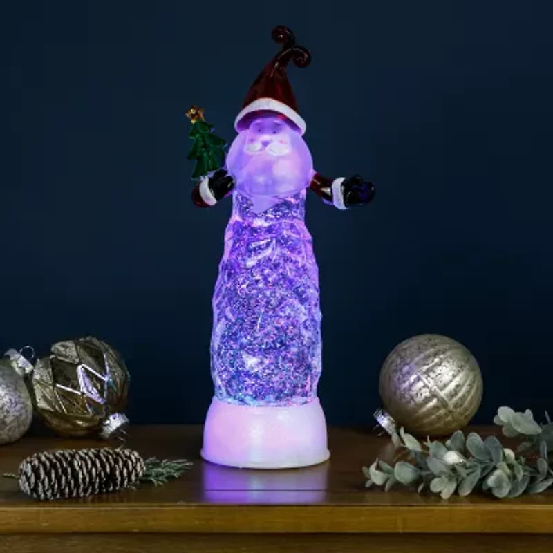 Northlight Led Lighted Santa Acrylic - 12in Christmas Snow Globe