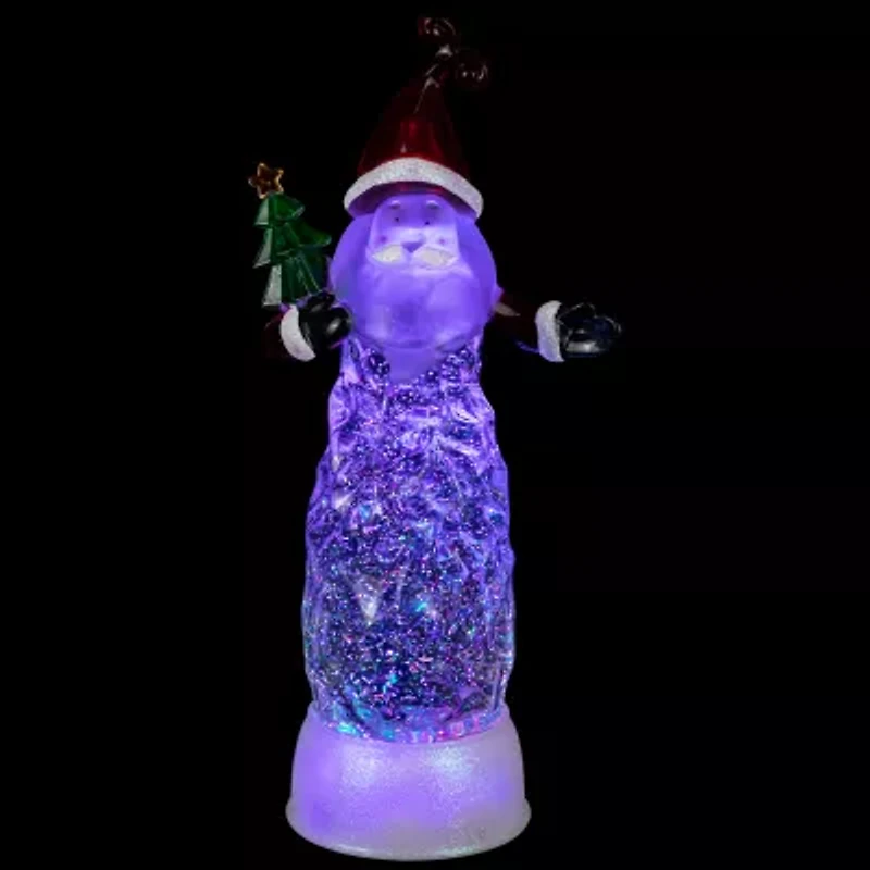 Northlight Led Lighted Santa Acrylic - 12in Christmas Snow Globe