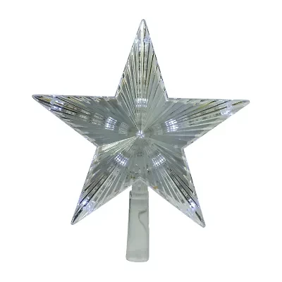 Northlight 9.5in Lighted Clear Twinkling 5-Point Star - Clear White Led Lights Christmas Tree Topper