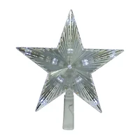 Northlight 9.5in Lighted Clear Twinkling 5-Point Star - Clear White Led Lights Christmas Tree Topper