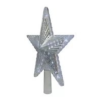 Northlight 9.5in Lighted Clear Twinkling 5-Point Star - Clear White Led Lights Christmas Tree Topper