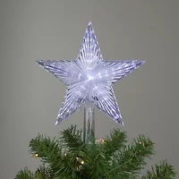 Northlight 9.5in Lighted Clear Twinkling 5-Point Star - Clear White Led Lights Christmas Tree Topper