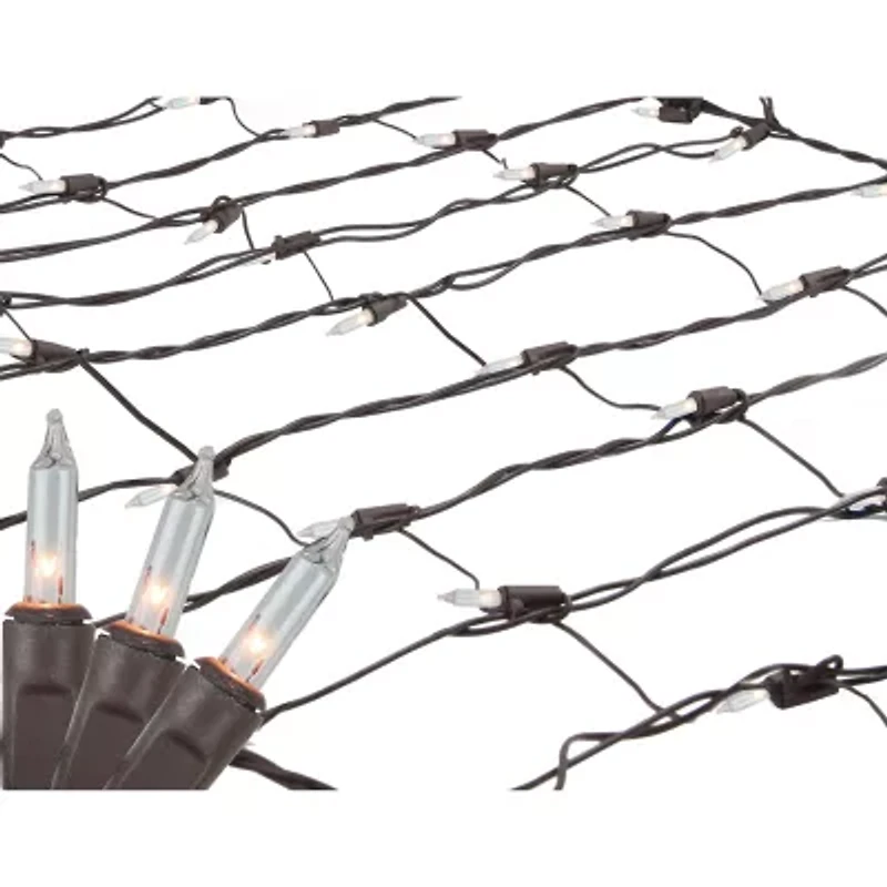 Northlight 2ft X 8ft Clear Mini Tree Trunk Wrap Brown Wire Net Lights