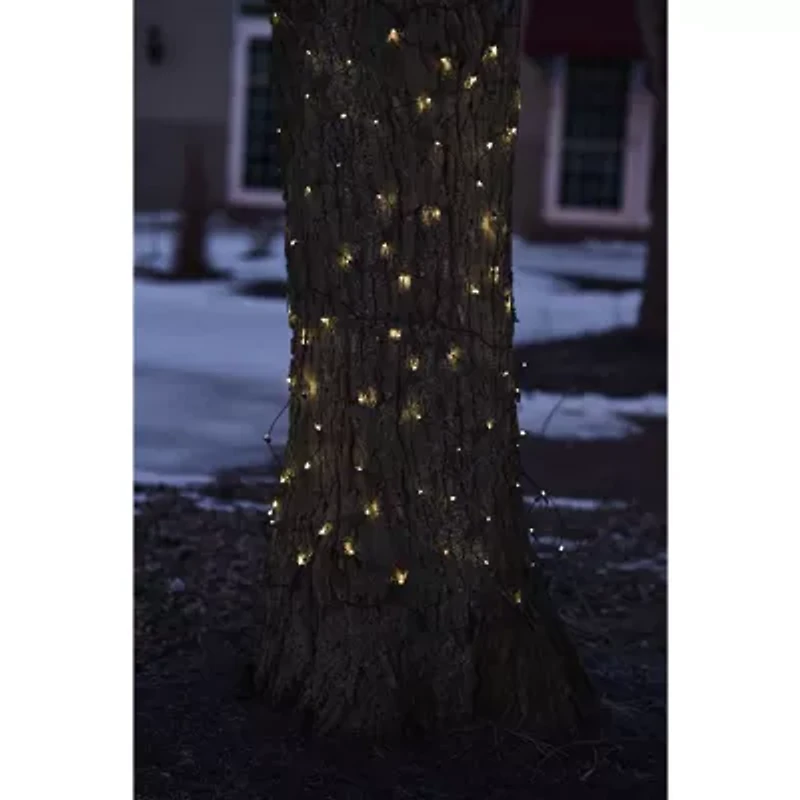 Northlight 2ft X 8ft Clear Mini Tree Trunk Wrap Brown Wire Net Lights
