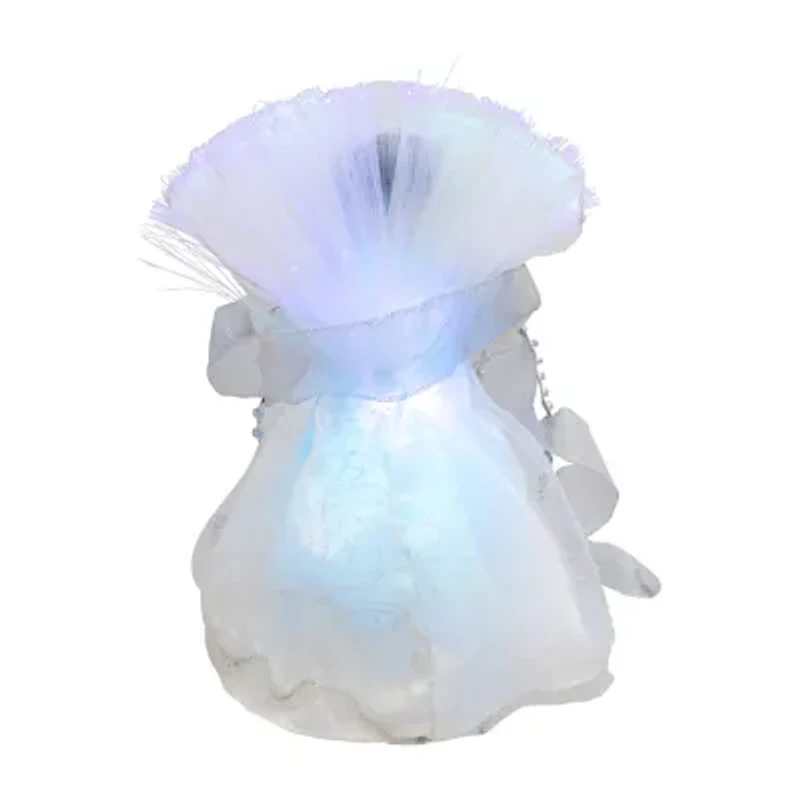 Northlight Lighted Fiber Optic African American Angel - 12in - Silver Christmas Tree Topper