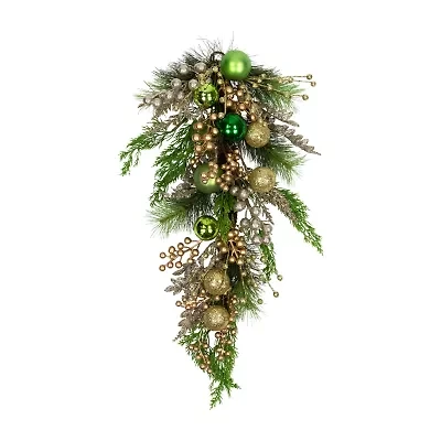 Northlight Ball And Berries Glittered Artificial - 25in Swag