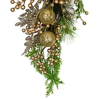 Northlight Ball And Berries Glittered Artificial - 25in Swag