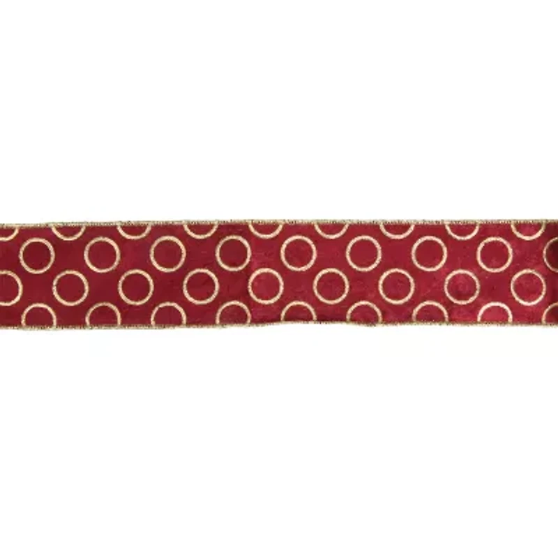 Northlight Red And Gold Circle Wired Indoor Ribbon