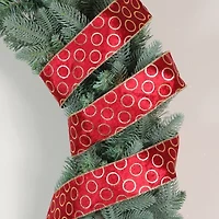 Northlight Red And Gold Circle Wired Indoor Ribbon