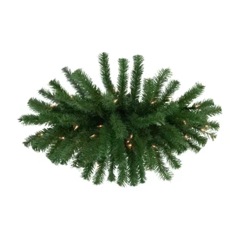 Northlight Pre-Lit Dorchester Pine Artificial - 28in - Clear Lights Swag