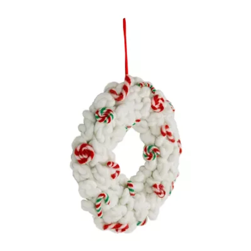 Northlight Plush Peppermint And Candy Canes - 13in - Unlit Wreath