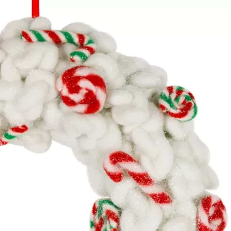 Northlight Plush Peppermint And Candy Canes - 13in - Unlit Wreath