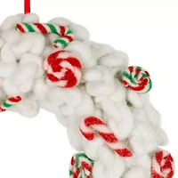 Northlight Plush Peppermint And Candy Canes - 13in - Unlit Wreath