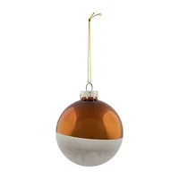 Northlight 4ct White And Gold Shiny Glass Ball 3.25in (80mm) Christmas Ornament