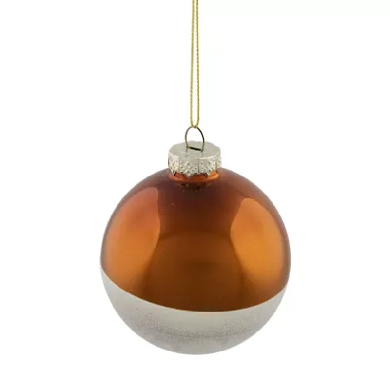 Northlight 4ct White And Gold Shiny Glass Ball 3.25in (80mm) Christmas Ornament