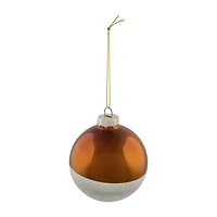 Northlight 4ct White And Gold Shiny Glass Ball 3.25in (80mm) Christmas Ornament