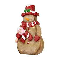 Northlight Led Lighted Gingerbread Snowman With Lollipop - 15.5in Christmas Figurine