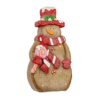 Northlight Led Lighted Gingerbread Snowman With Lollipop - 15.5in Christmas Figurine