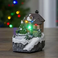Northlight 5.5in Led Lighted And Animated House With Train Piece Lighted Christmas Village
