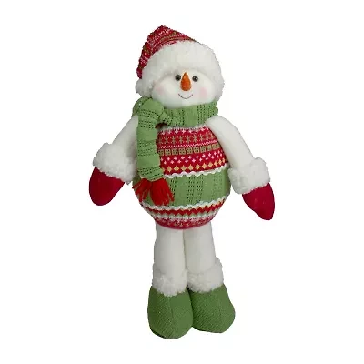 Northlight 17.5in Red And Green Jolly Plush Snowman Christmas Figurine