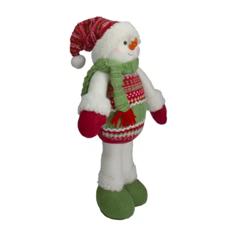 Northlight 17.5in Red And Green Jolly Plush Snowman Christmas Figurine