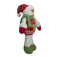 Northlight 17.5in Red And Green Jolly Plush Snowman Christmas Figurine