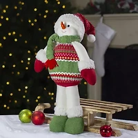 Northlight 17.5in Red And Green Jolly Plush Snowman Christmas Figurine