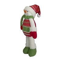 Northlight 17.5in Red And Green Jolly Plush Snowman Christmas Figurine
