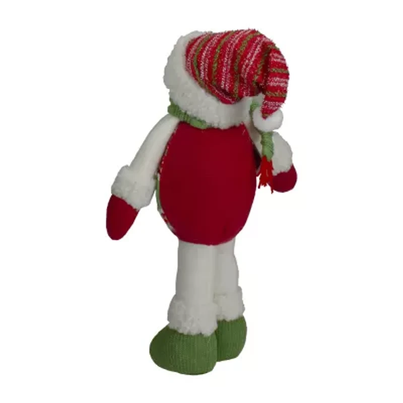 Northlight 17.5in Red And Green Jolly Plush Snowman Christmas Figurine