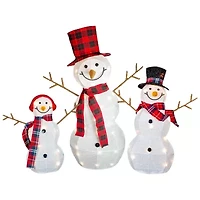 Northlight Lighted Tinsel Snowmen Family - Clear Lights