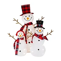 Northlight Lighted Tinsel Snowmen Family - Clear Lights