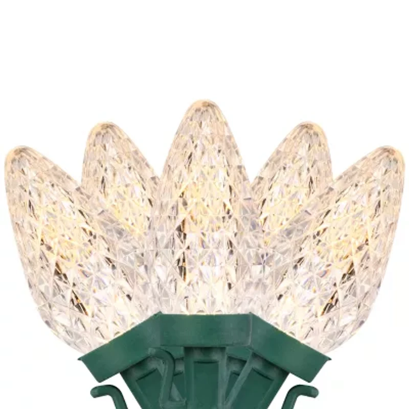 Northlight 100ct Warm White Led Faceted C9 66ft Green Wire String Lights