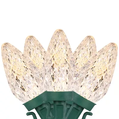 Northlight 100ct Warm White Led Faceted C9 66ft Green Wire String Lights