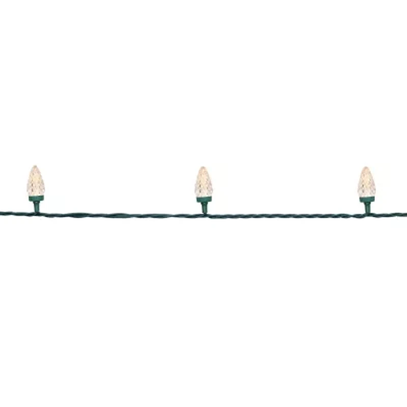 Northlight 100ct Warm White Led Faceted C9 66ft Green Wire String Lights