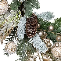 Northlight Glittered Mixed Foliage With - 24in - Unlit Wreath