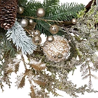 Northlight Glittered Mixed Foliage With - 24in - Unlit Wreath